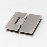 FORGE SHOWER HINGE HEAVY DUTY GLASS TO GLASS 180 Degrees 10mm and 12mm glass glass - Brushed Nickel